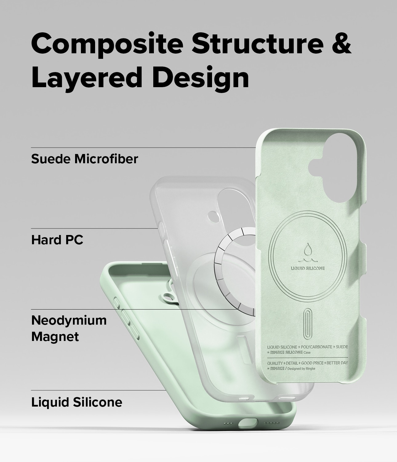 Silicone Magnetic Funda iPhone 17 Soft Mint