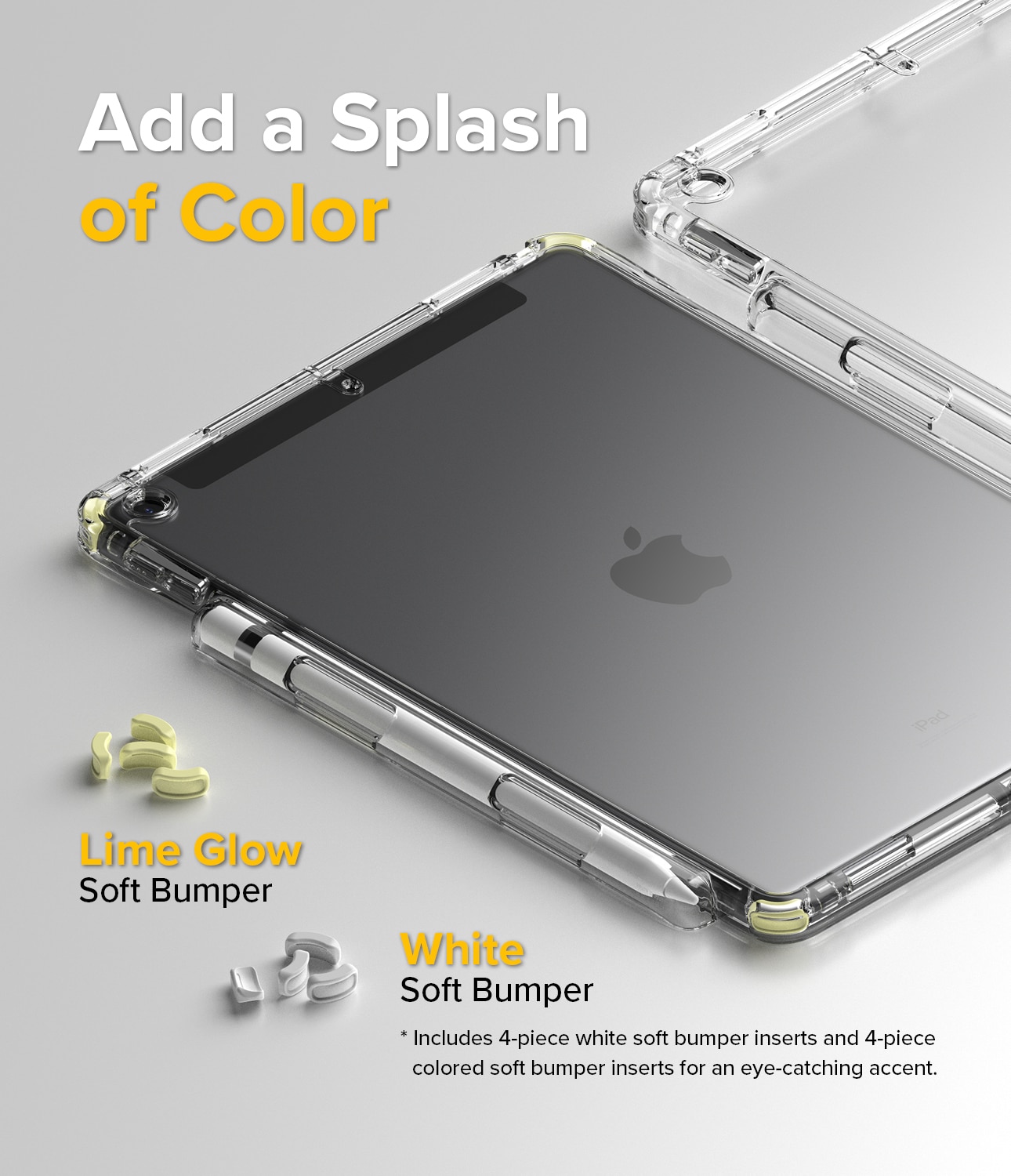 Funda Fusion Plus iPad 10.2 8th Gen (2020) White/Lime Glow