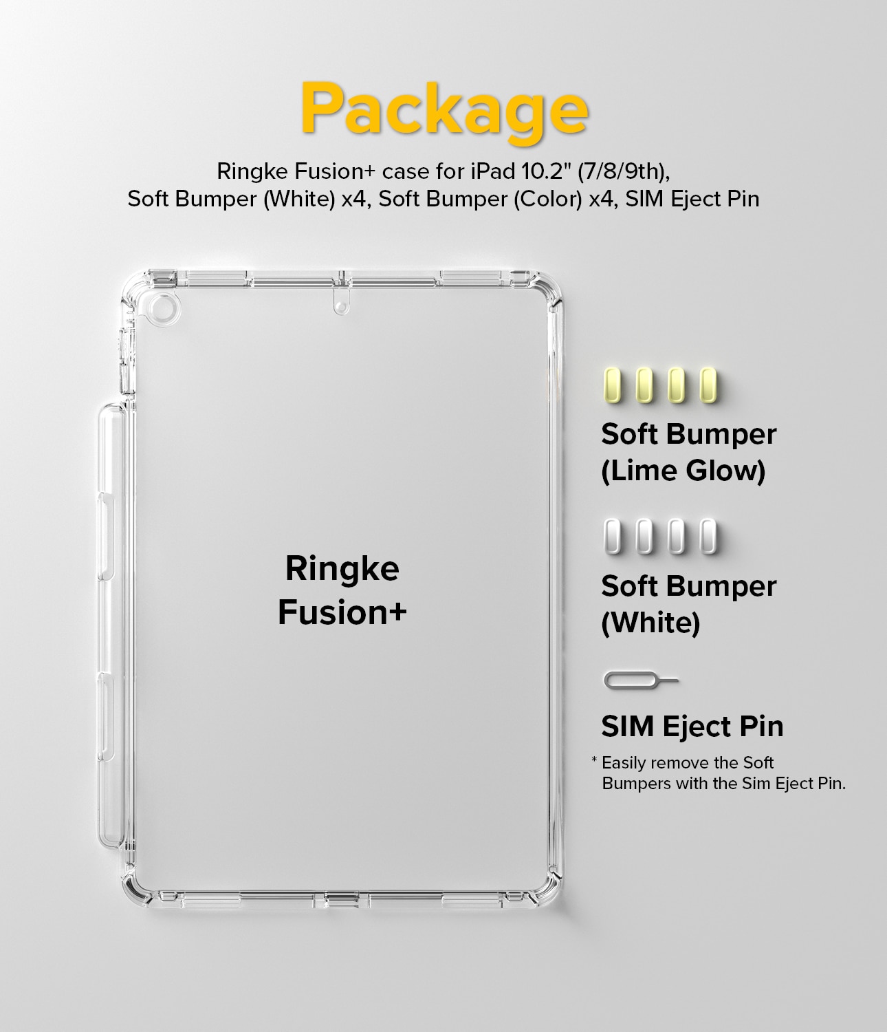 Funda Fusion Plus iPad 10.2 7th Gen (2019) White/Lime Glow