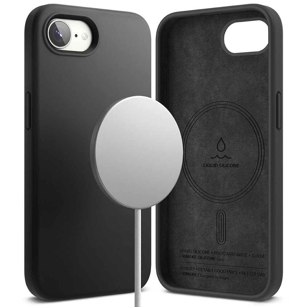 Silicone Magnetic Funda iPhone 16e Black
