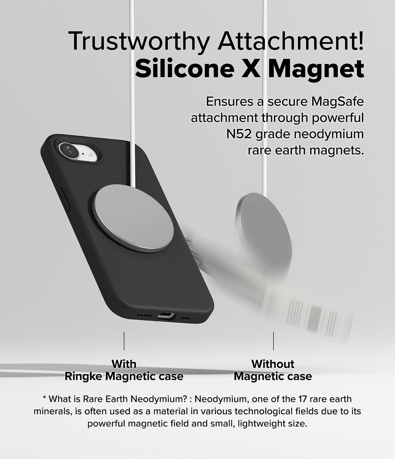 Silicone Magnetic Funda iPhone 16e Black
