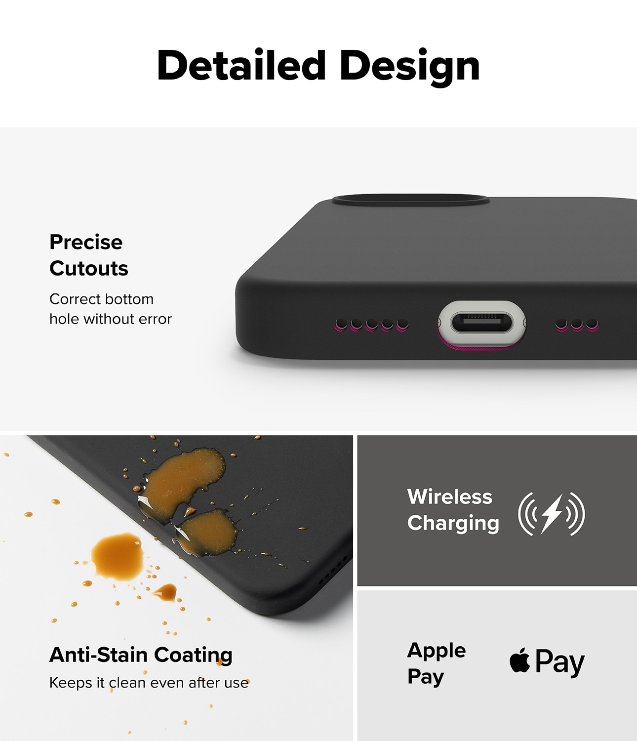 Silicone Magnetic Funda iPhone 16e Black