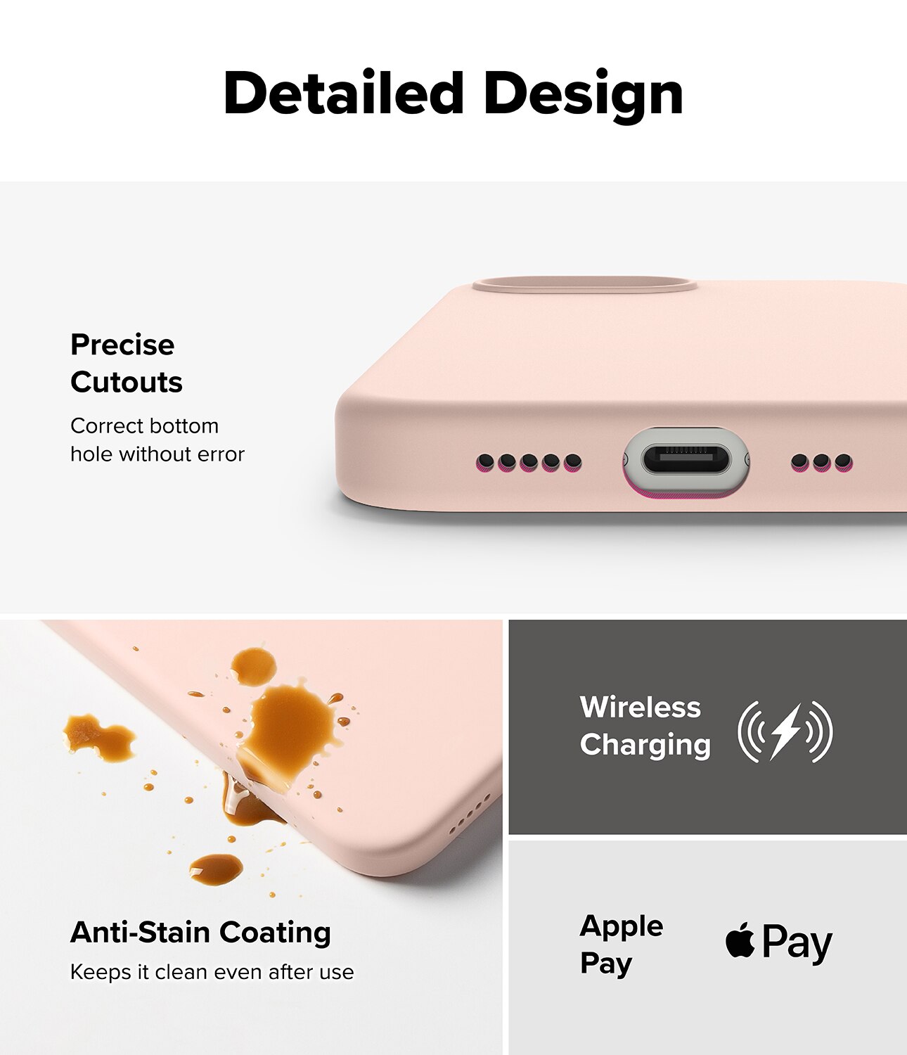 Silicone Magnetic Funda iPhone 16e Pink Sand