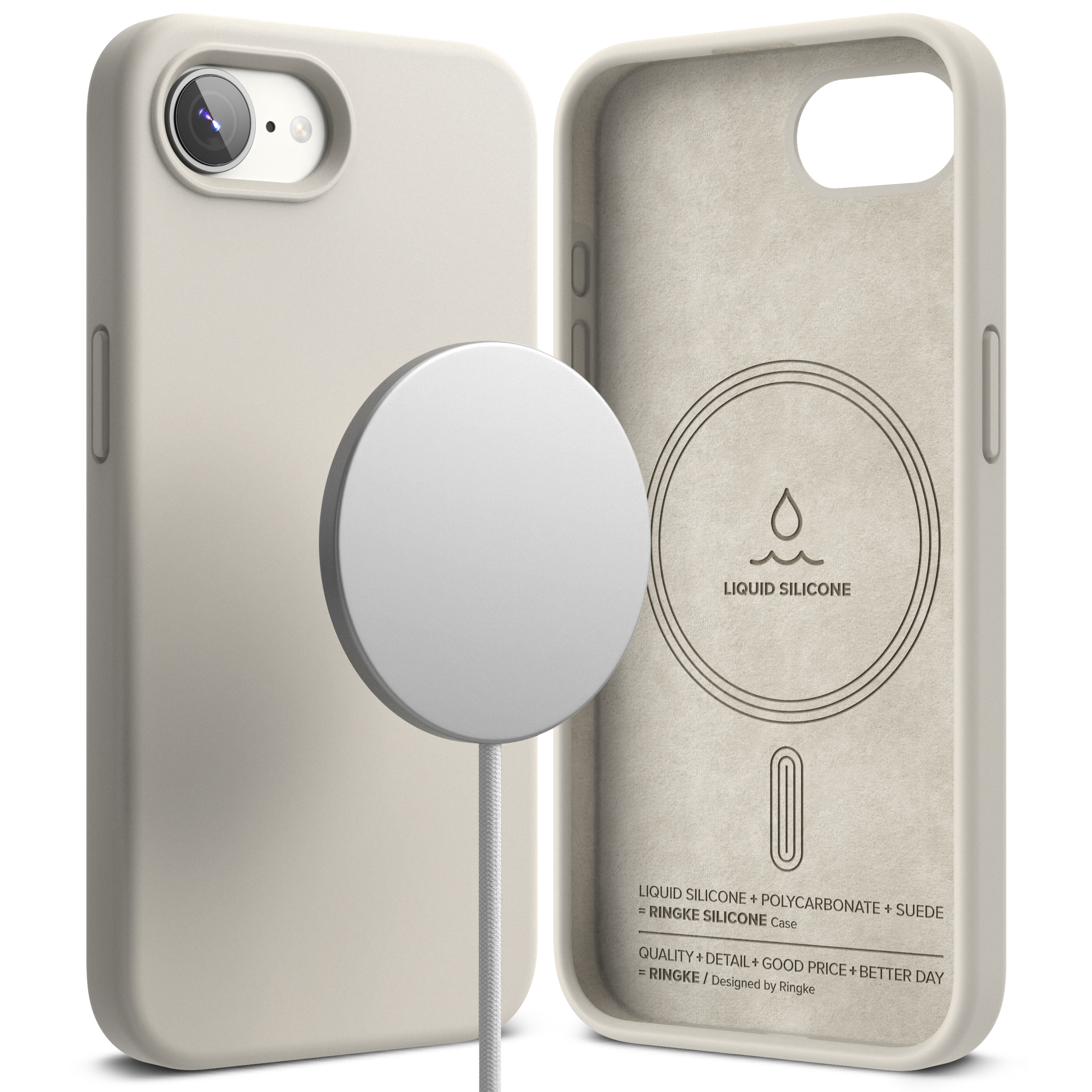 Silicone Magnetic Funda iPhone 16e Stone