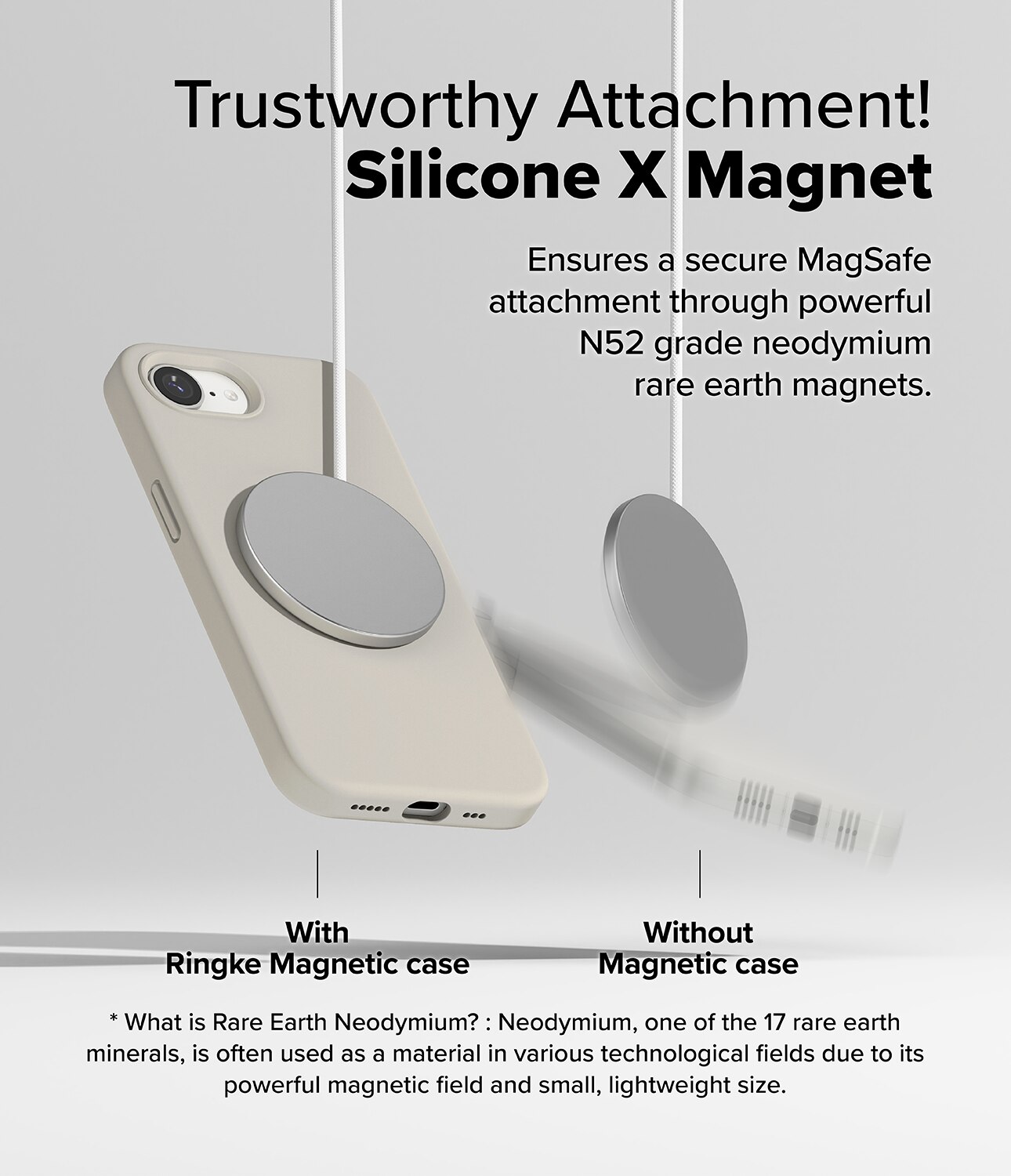 Silicone Magnetic Funda iPhone 16e Stone
