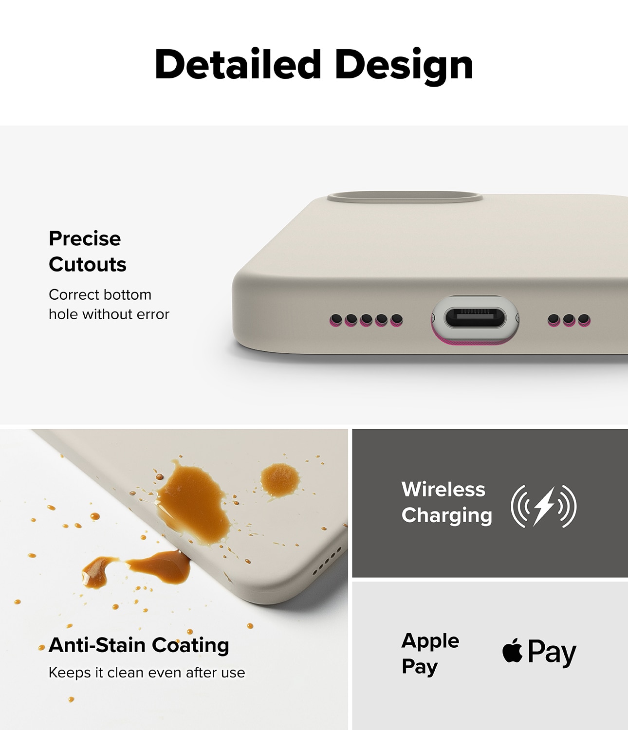 Silicone Magnetic Funda iPhone 16e Stone