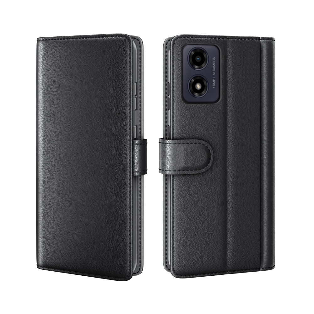 Funda de cuero genuino Motorola Moto G24, Negro