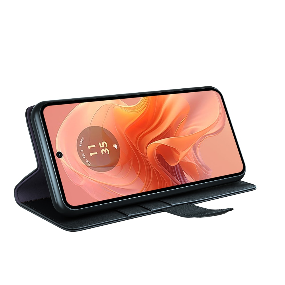 Funda de cuero genuino Motorola Edge 50 Neo, Negro