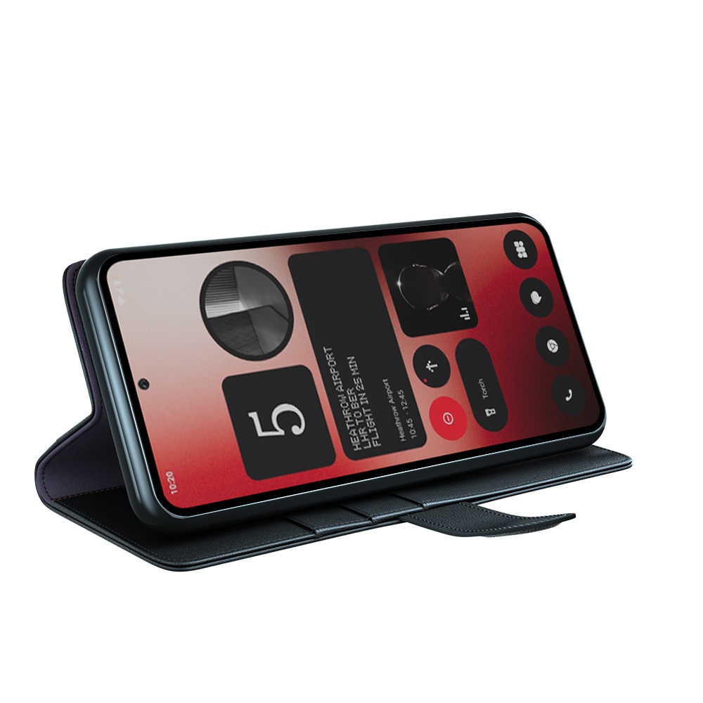 Funda de cuero genuino Nothing Phone 2a, Negro