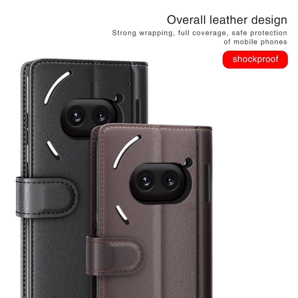 Funda de cuero genuino Nothing Phone 2a, Negro