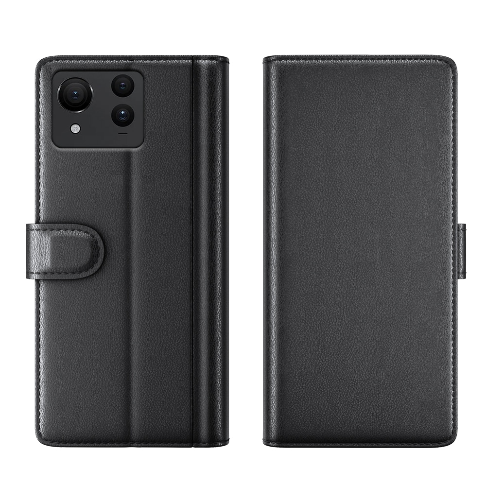 Funda de cuero genuino Asus Zenfone 11 Ultra, negro