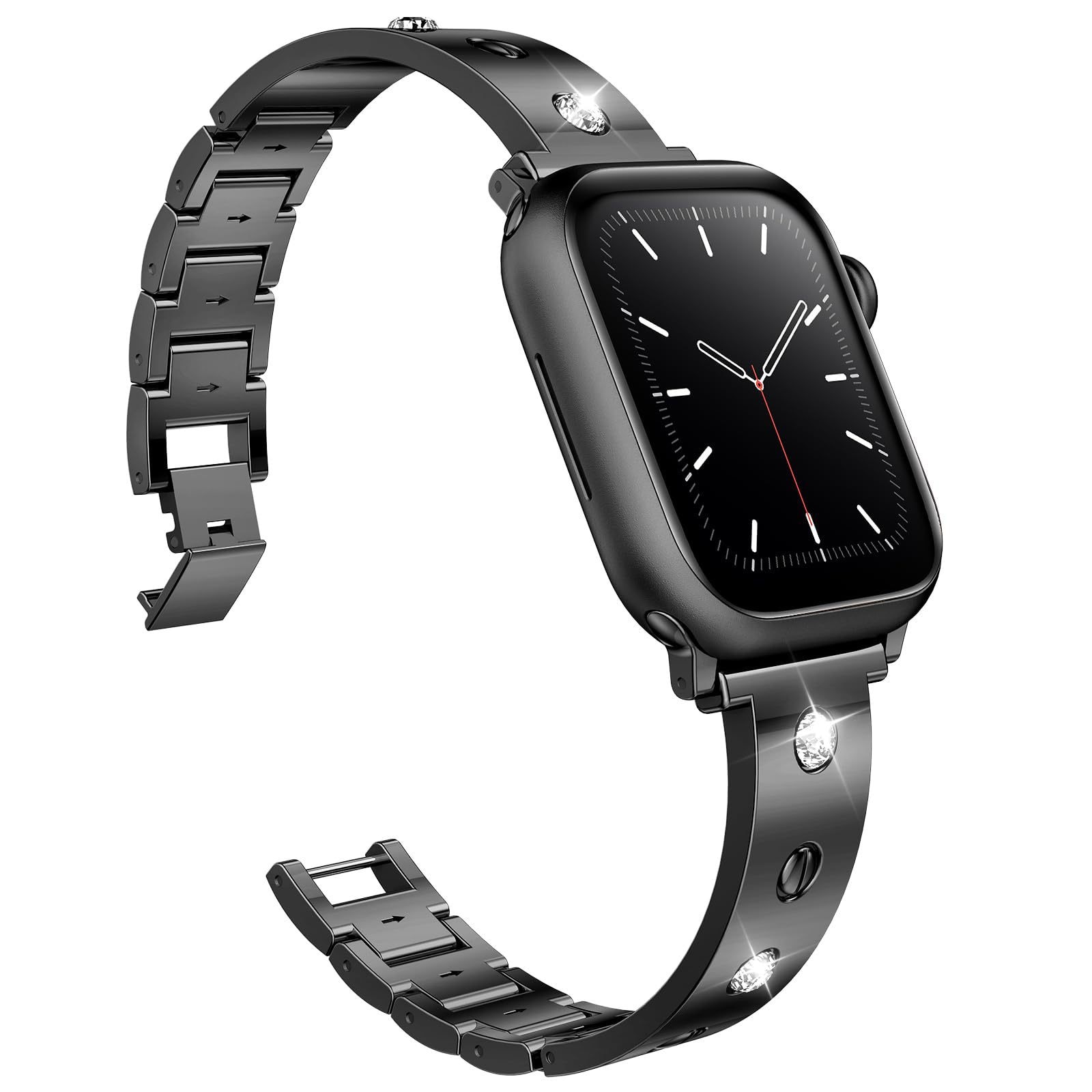 Correa Bangle Diamond Apple Watch 41mm Series 7, negro