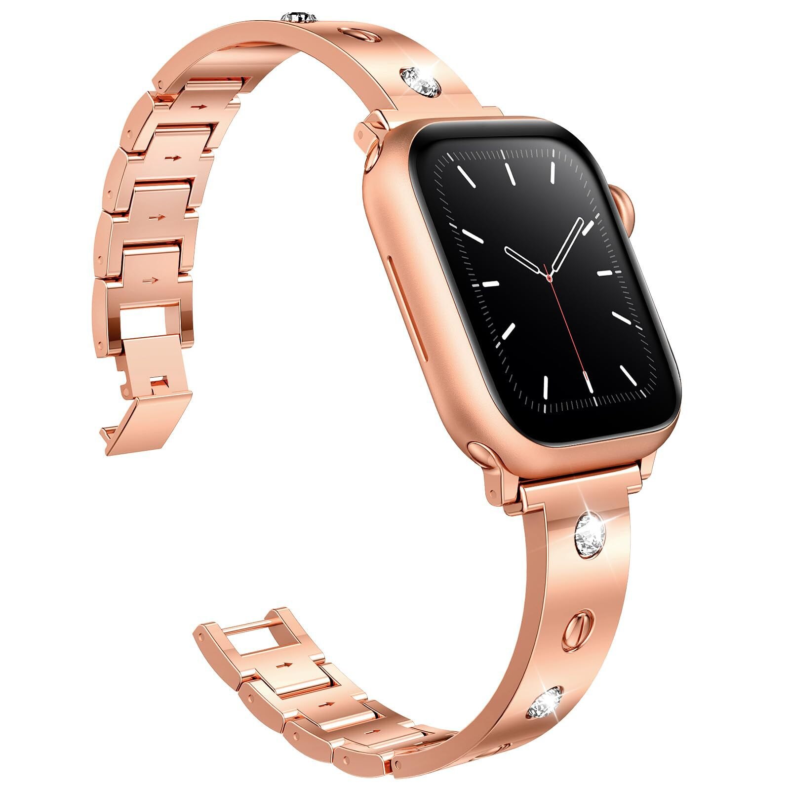 Correa Bangle Diamond Apple Watch 41mm Series 7, oro rosa