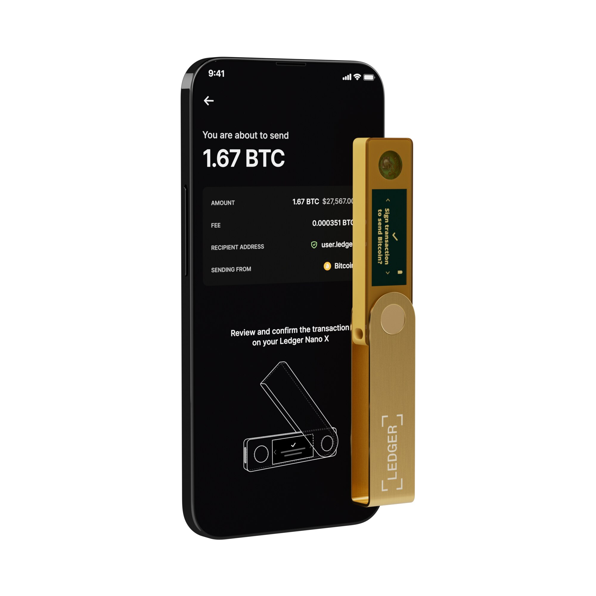 Nano X Crypto Hardware Wallet Oro