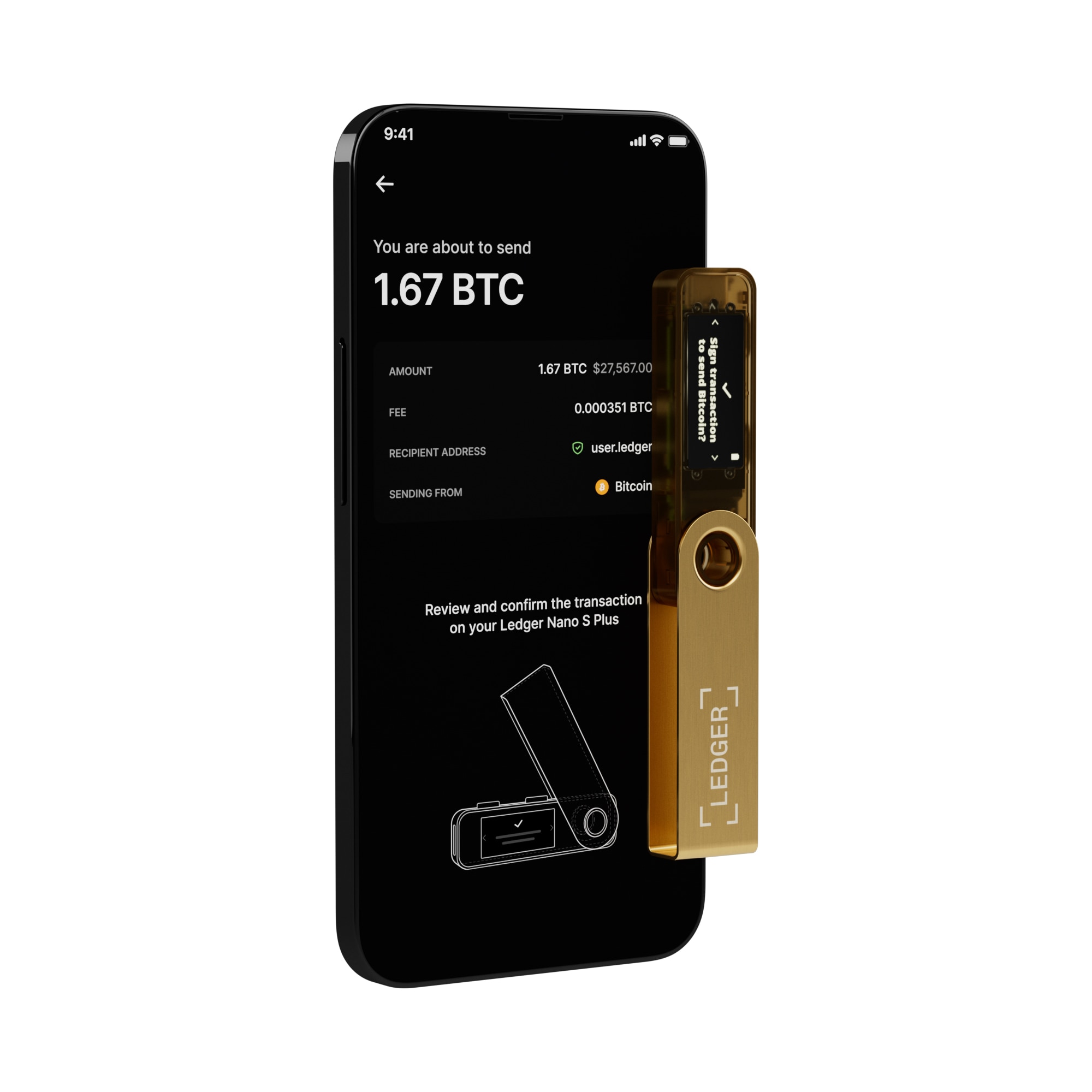 Nano S Plus Crypto Hardware Wallet Oro