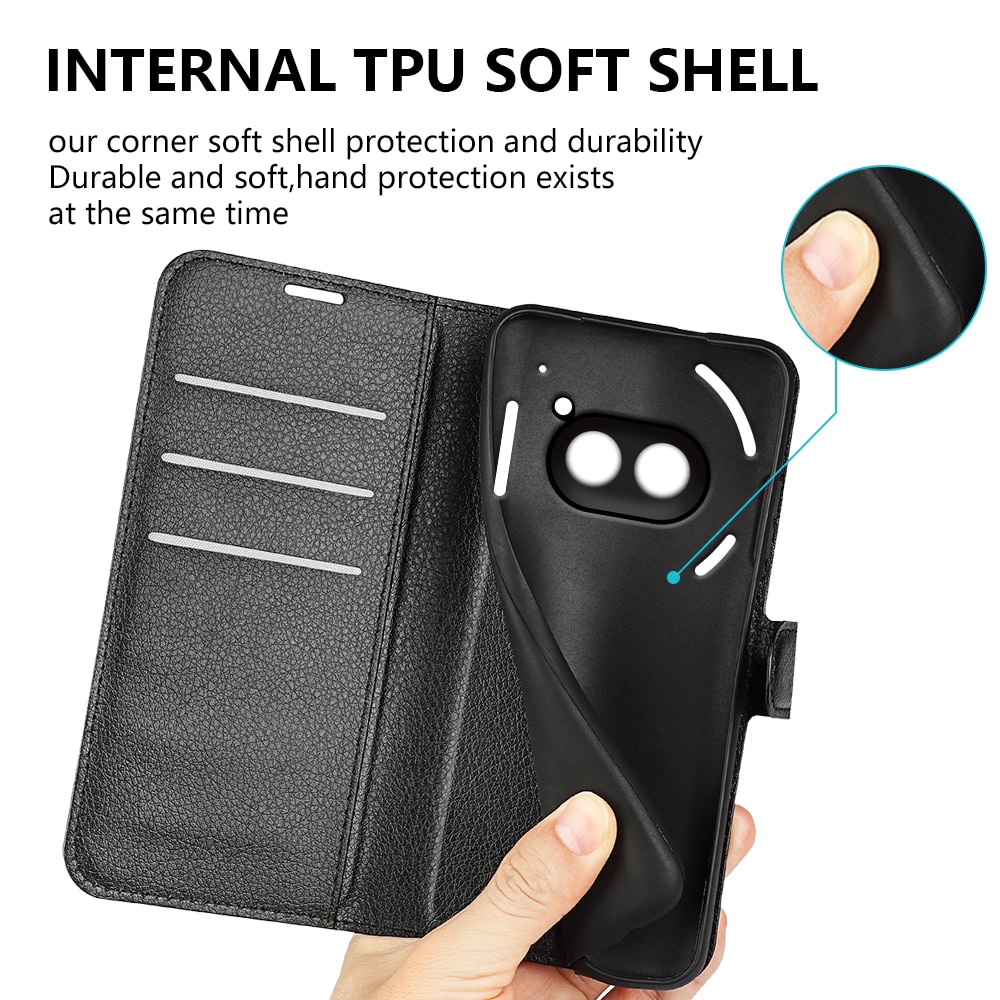 Funda cartera Nothing Phone 2a Negro