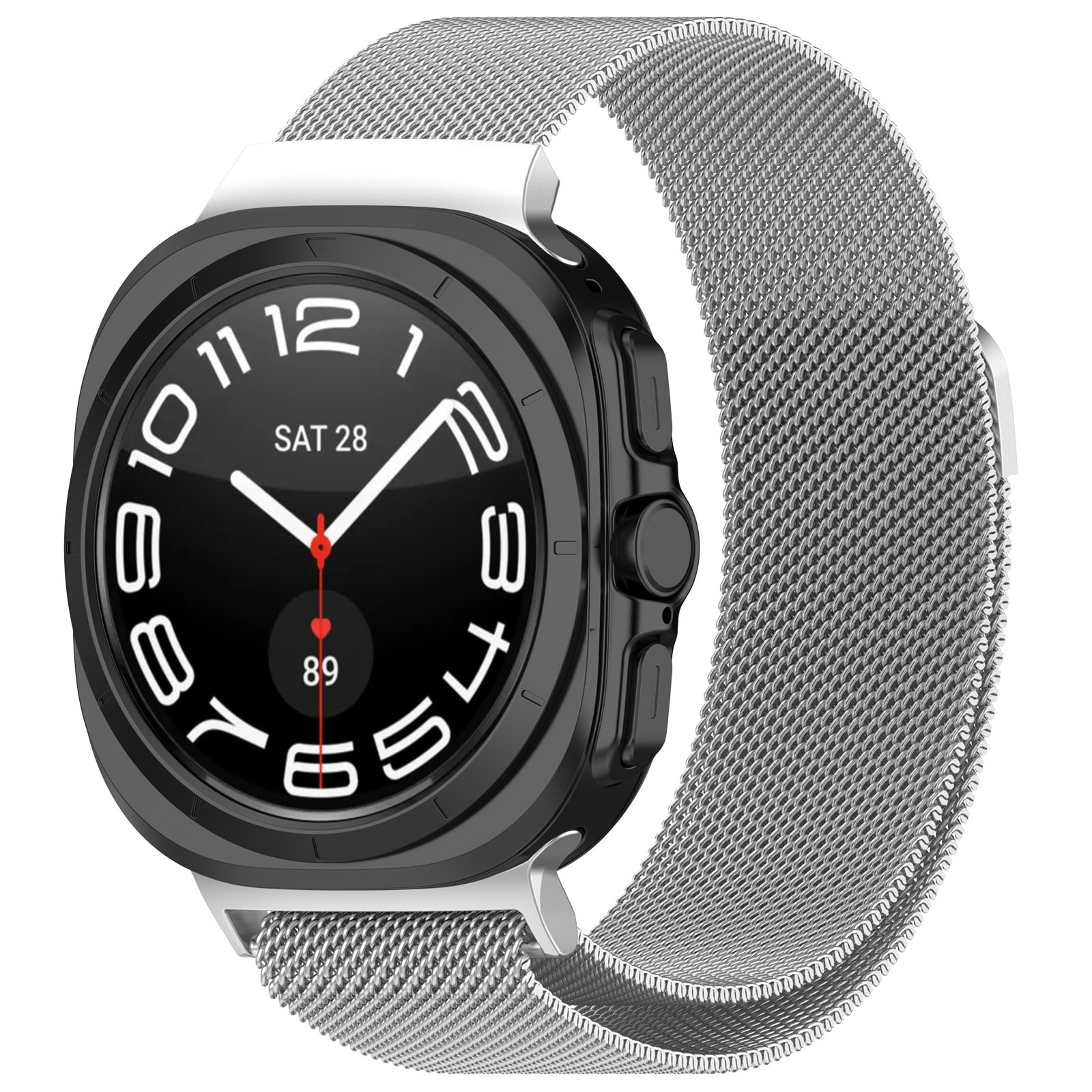 Pulsera milanesa para Samsung Galaxy Watch Ultra 47mm, Plata