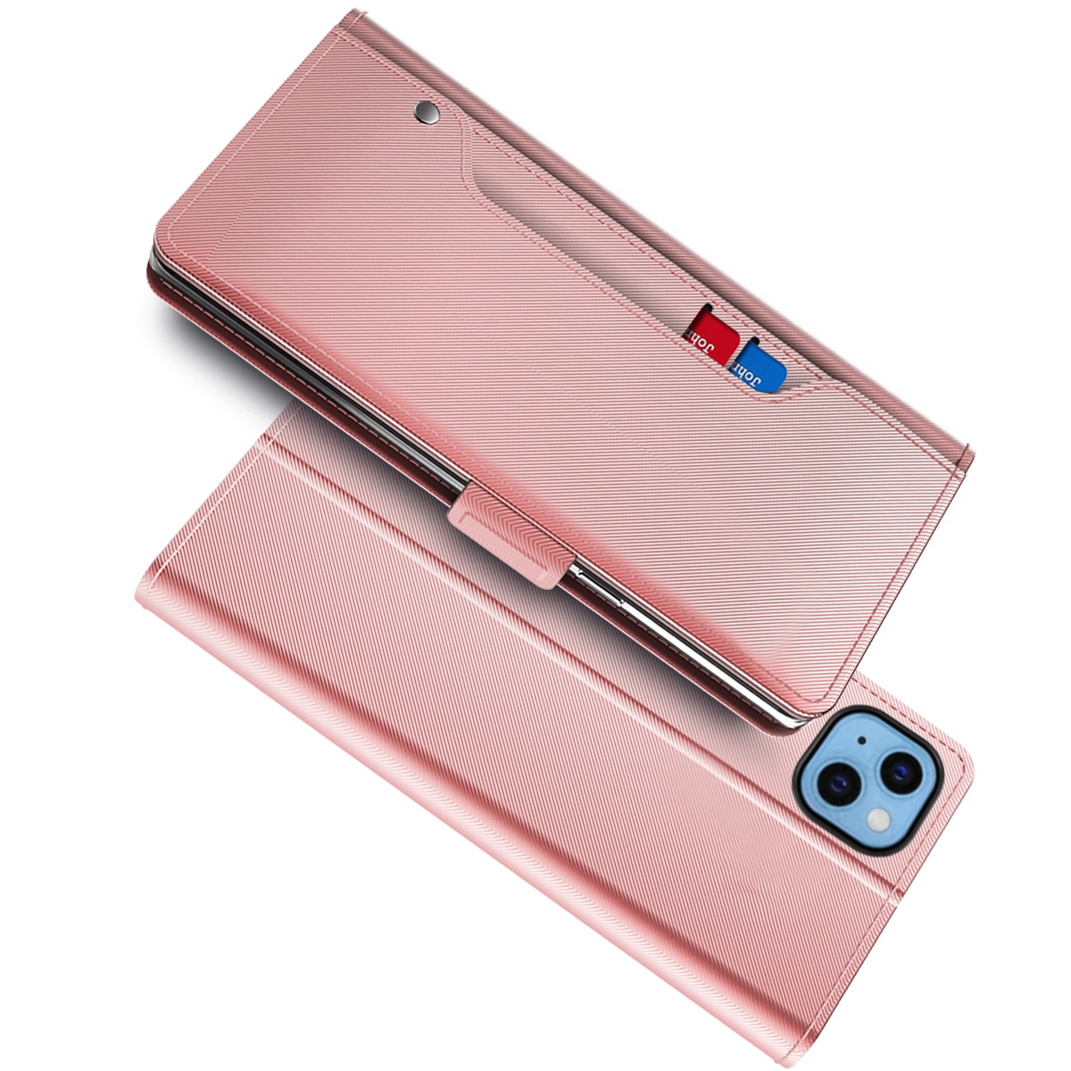 Funda con solapa Espejo iPhone 14 Plus Pink Gold