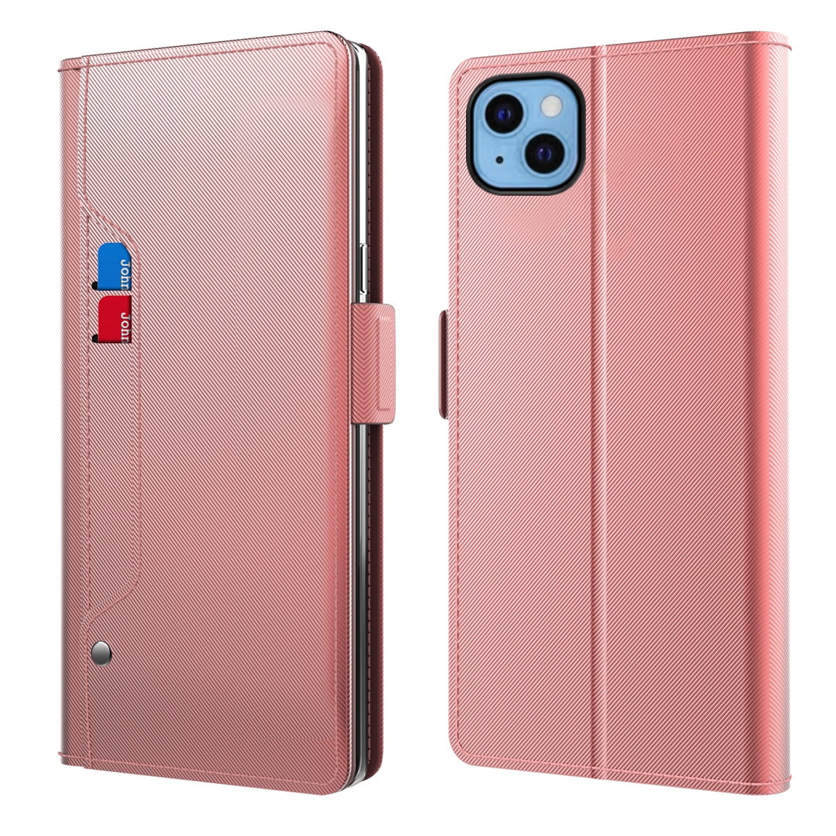 Funda con solapa Espejo iPhone 14 Pink Gold