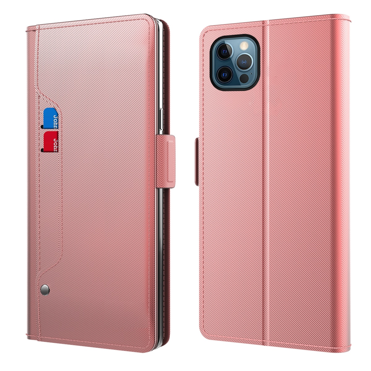 Funda con solapa Espejo iPhone 14 Pro Max Pink Gold