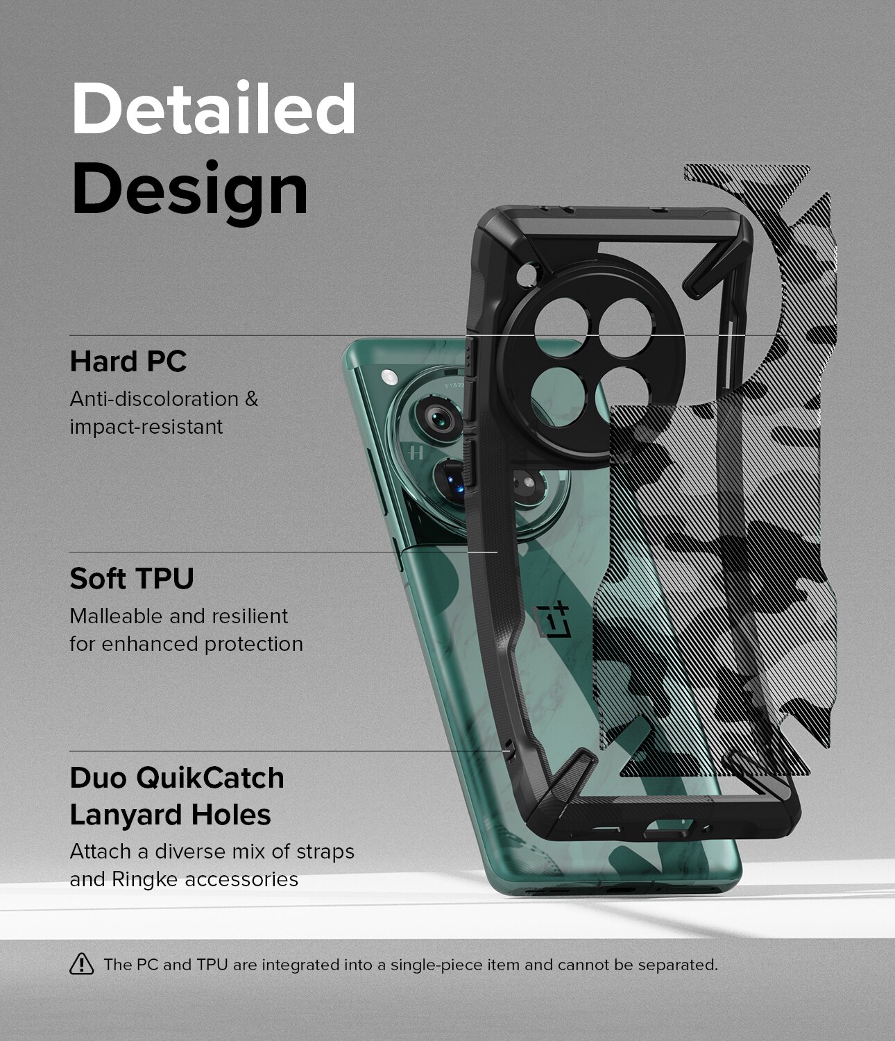 Funda Fusion X  OnePlus 12 Camo Black