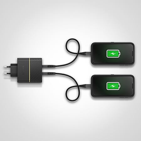 Cargador 30W USB-C PD + USB-A Black Shimmer