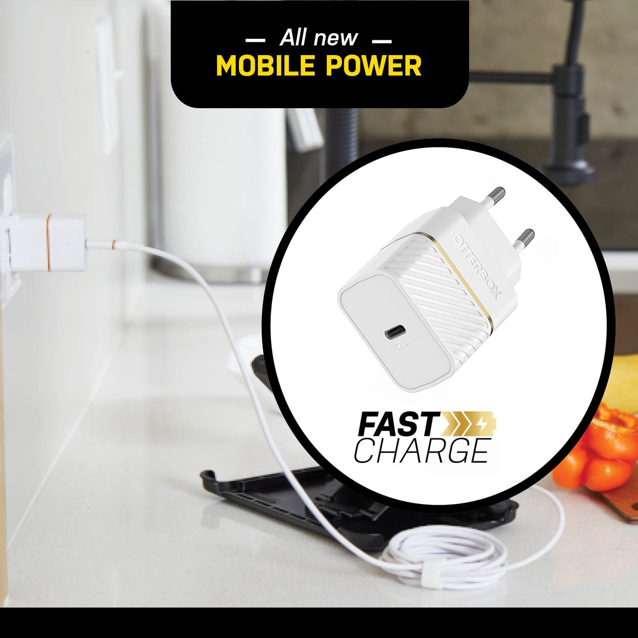 Adaptador de corriente 20W USB-C PD White