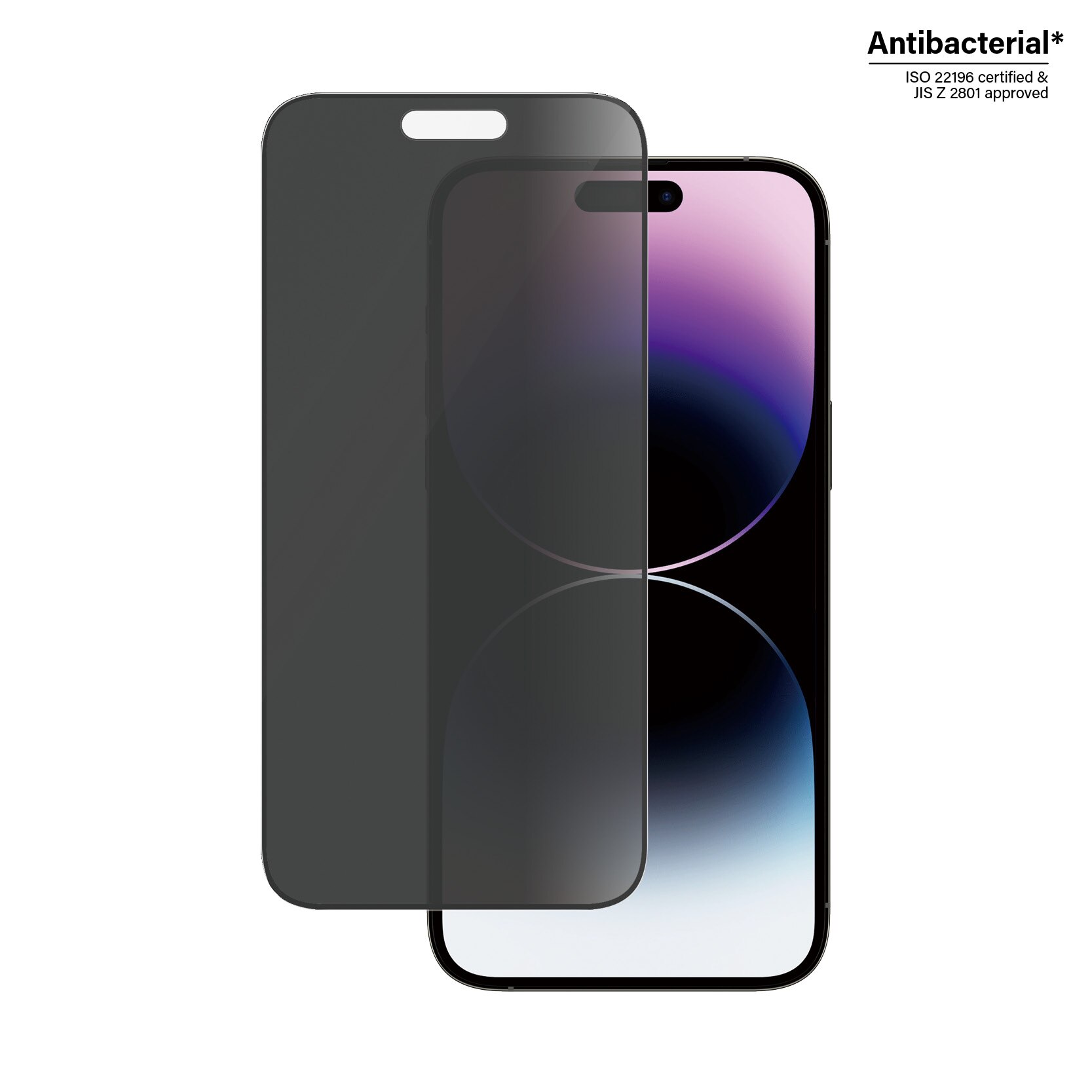 Panzer Glass Protector Cristal Templado Antibacteriano Negro para iPhone XR/11