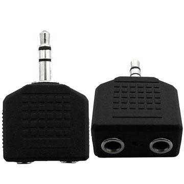 Divisor de auriculares de 3,5 mm a 2x3,5 mm Negro