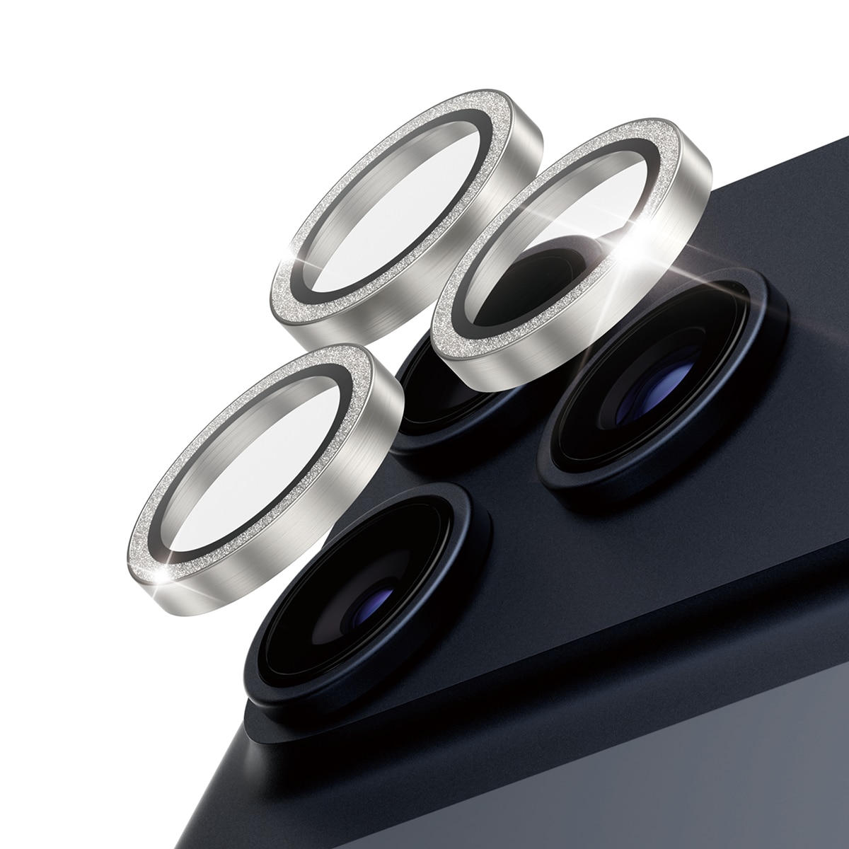 iPhone 17 Pro Hoops Camera Lens Protector Glitter Silver