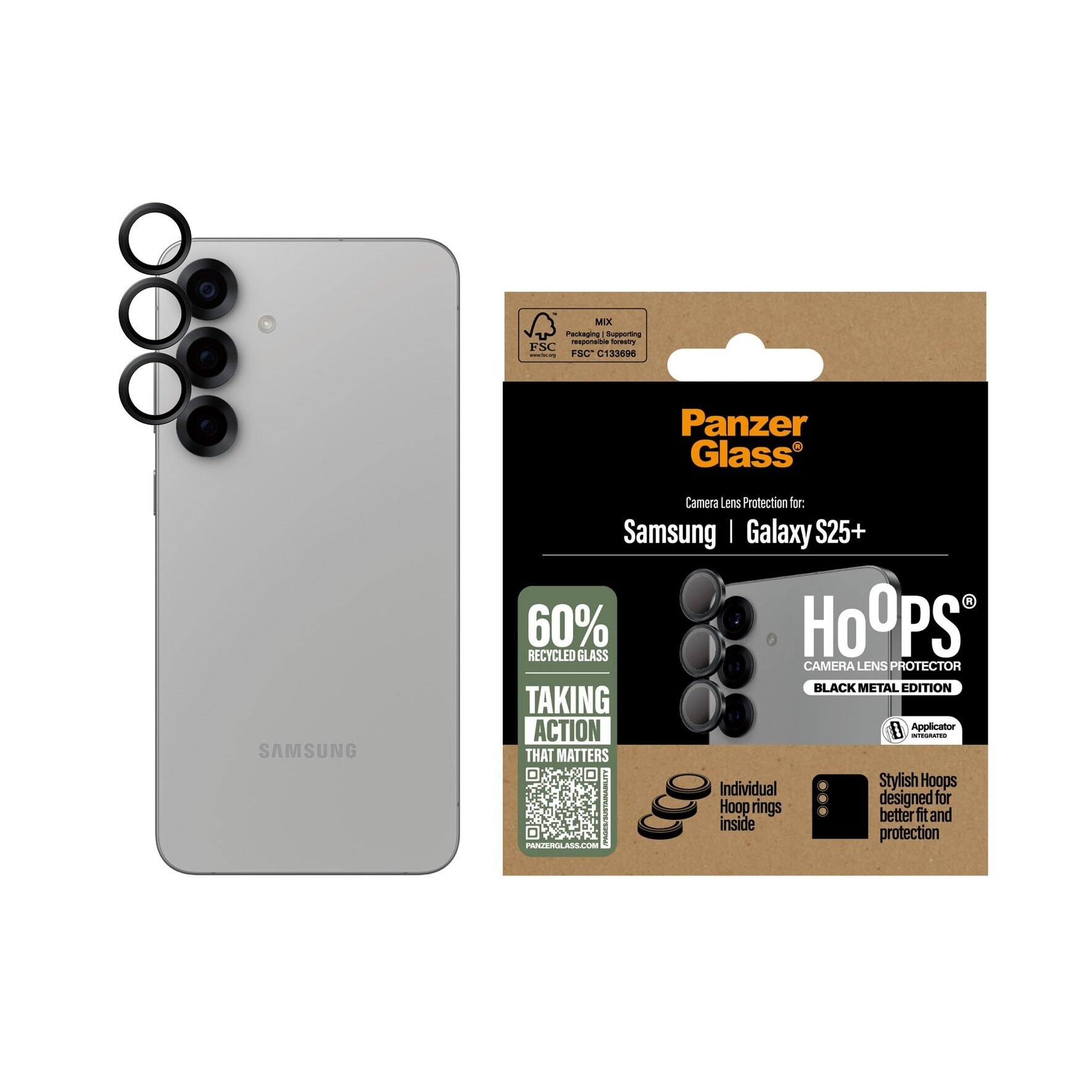 Samsung Galaxy S25 Plus Hoops Camera Lens Protector Negro