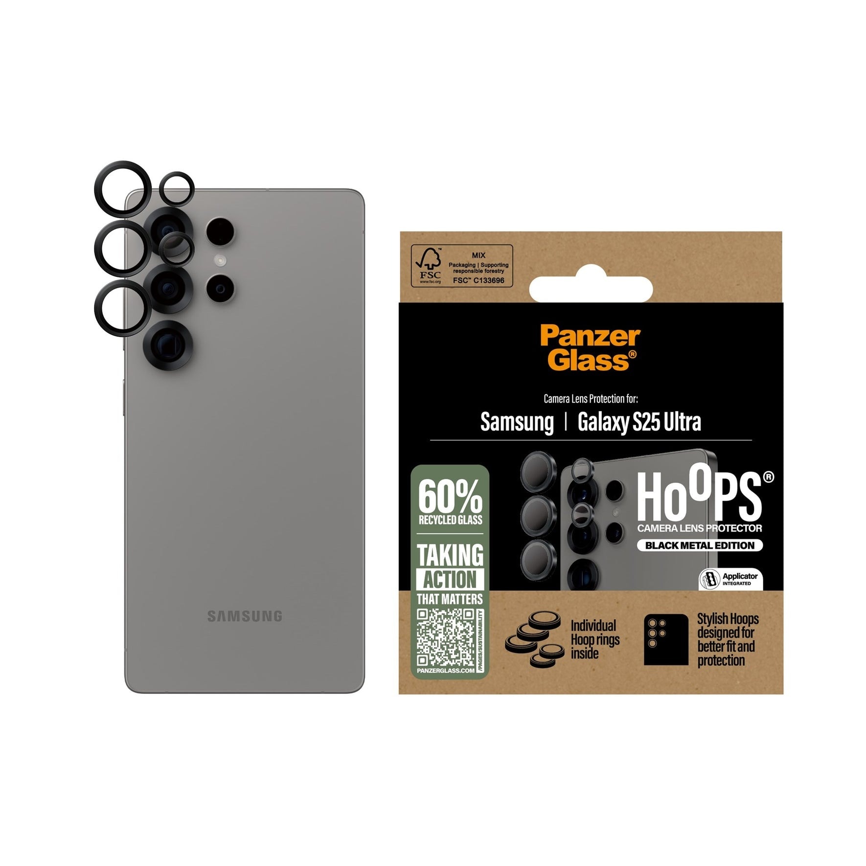 Samsung Galaxy S25 Ultra Hoops Camera Lens Protector Negro