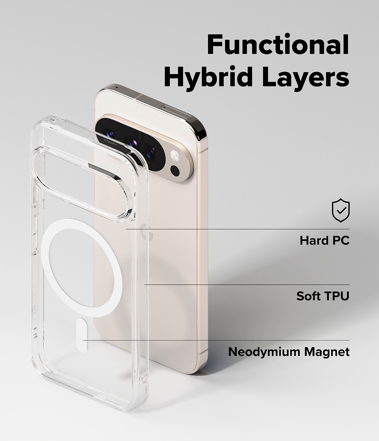 Funda Fusion Magnetic Google Pixel 10 Pro Transparente