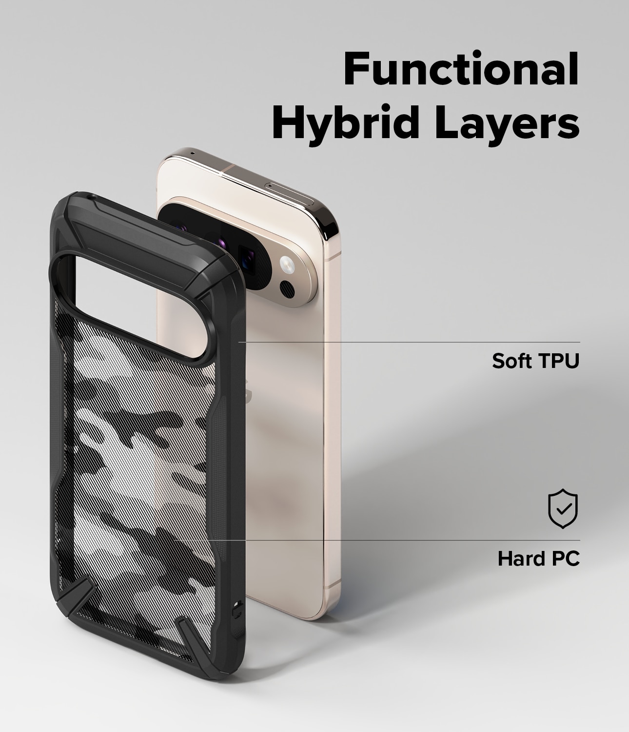 Funda Fusion X Google Pixel 10 Pro Camo Black