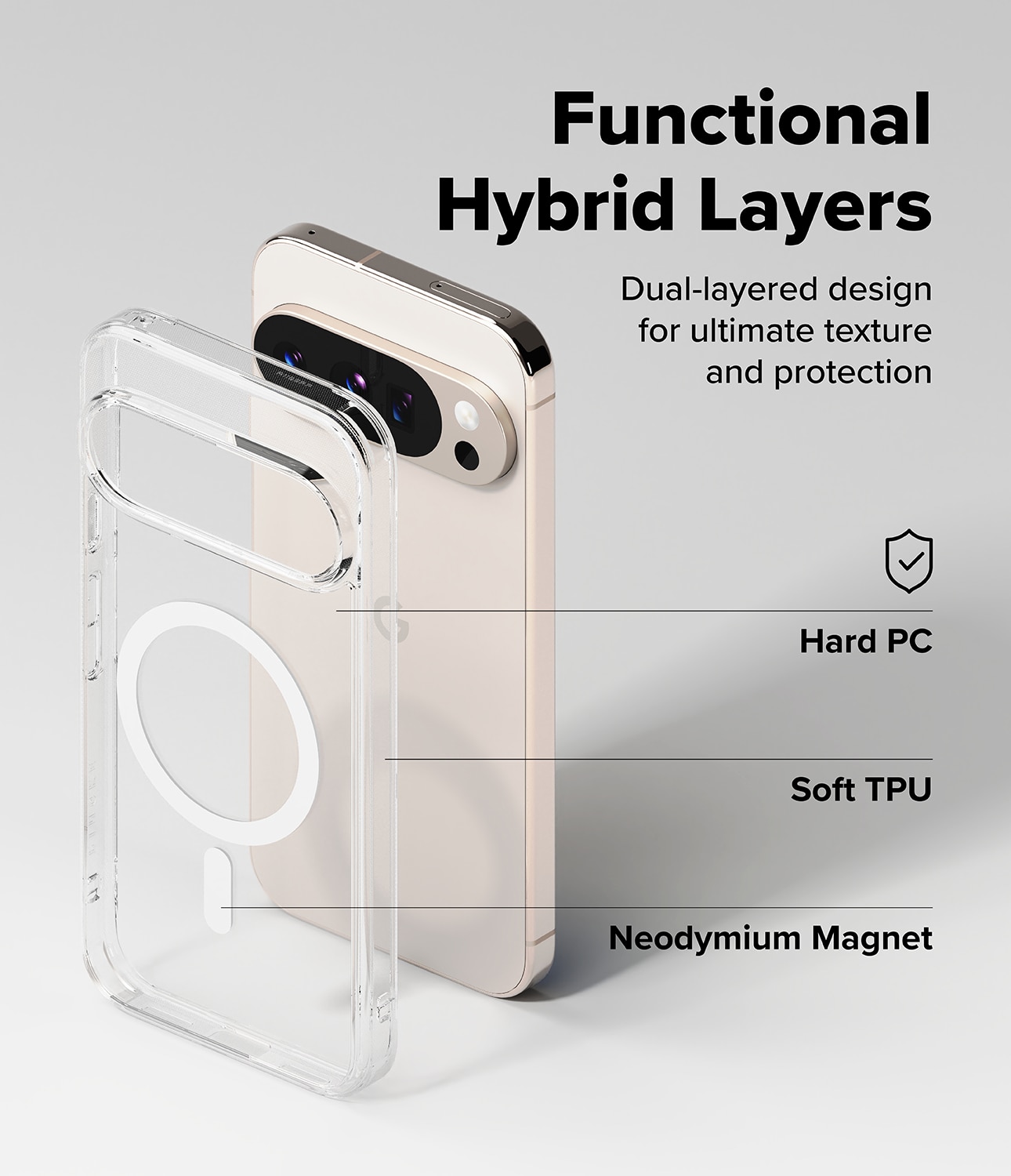 Funda Fusion Magnetic Google Pixel 10 Pro XL Transparente