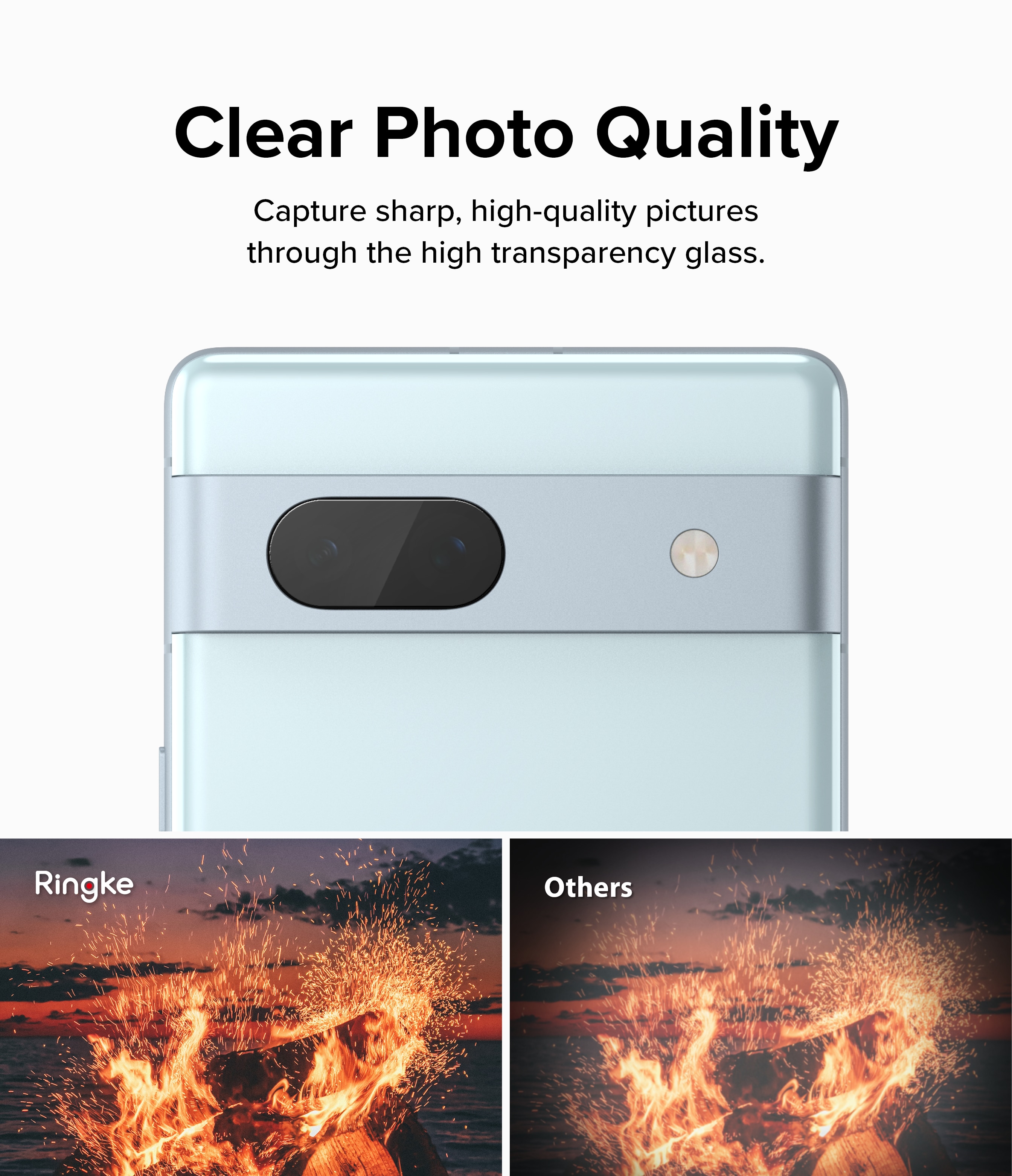 Camera Protector Glass (3-pack) Google Pixel 7a Transparente