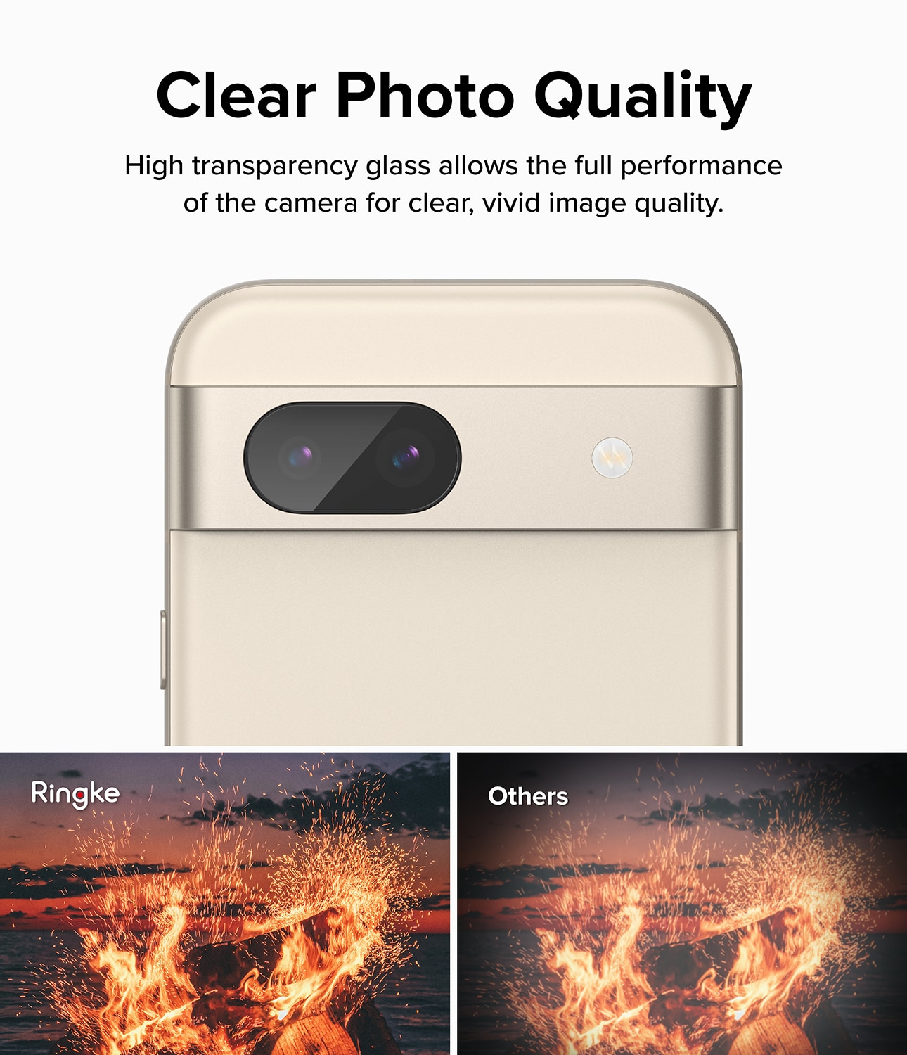 Camera Protector Glass (3-pack) Google Pixel 8a Transparente