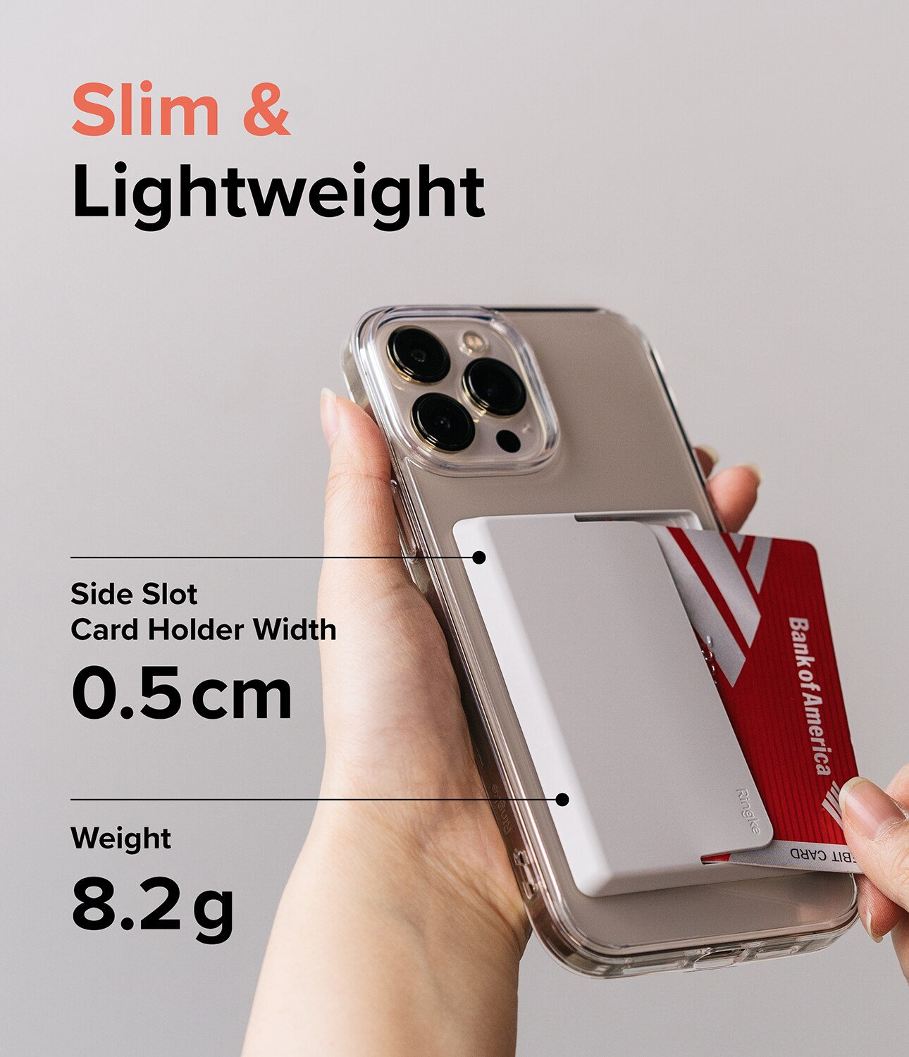 Side Slot Card Holder Light Grey