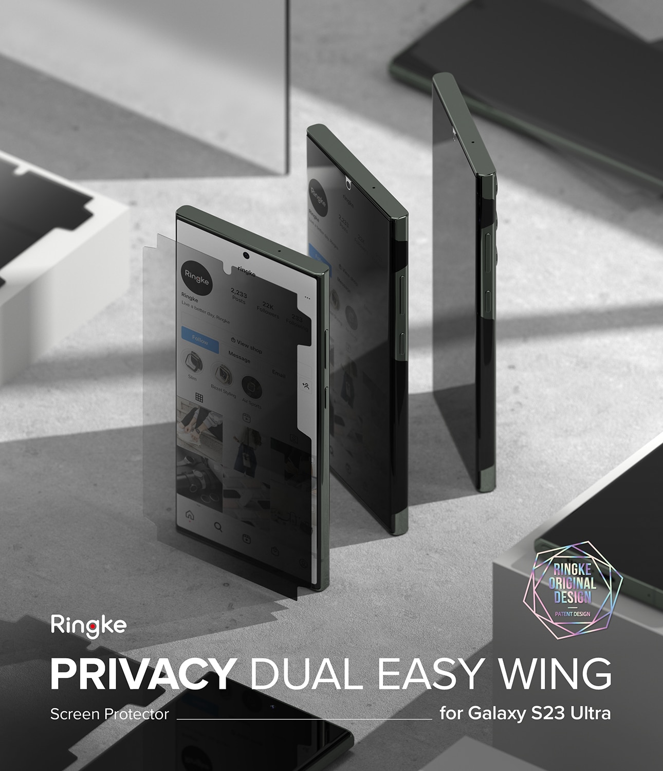 Privacy Dual Easy Wing Screen Protector Samsung Galaxy S23 Ultra