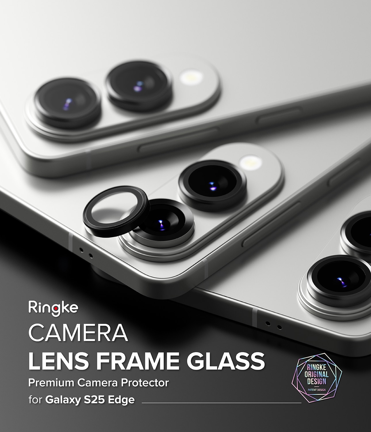 Camera Lens Frame Glass (2 piezas) Samsung Galaxy S25 Edge Black