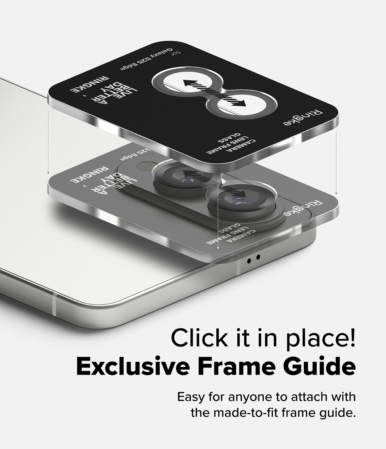 Camera Lens Frame Glass (2 piezas) Samsung Galaxy S25 Edge Black