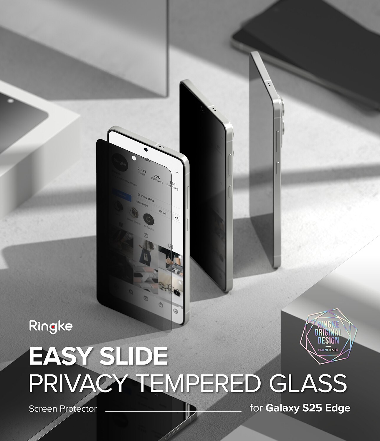 Easy Slide Privacy Glass (2 piezas) Samsung Galaxy S25 Edge