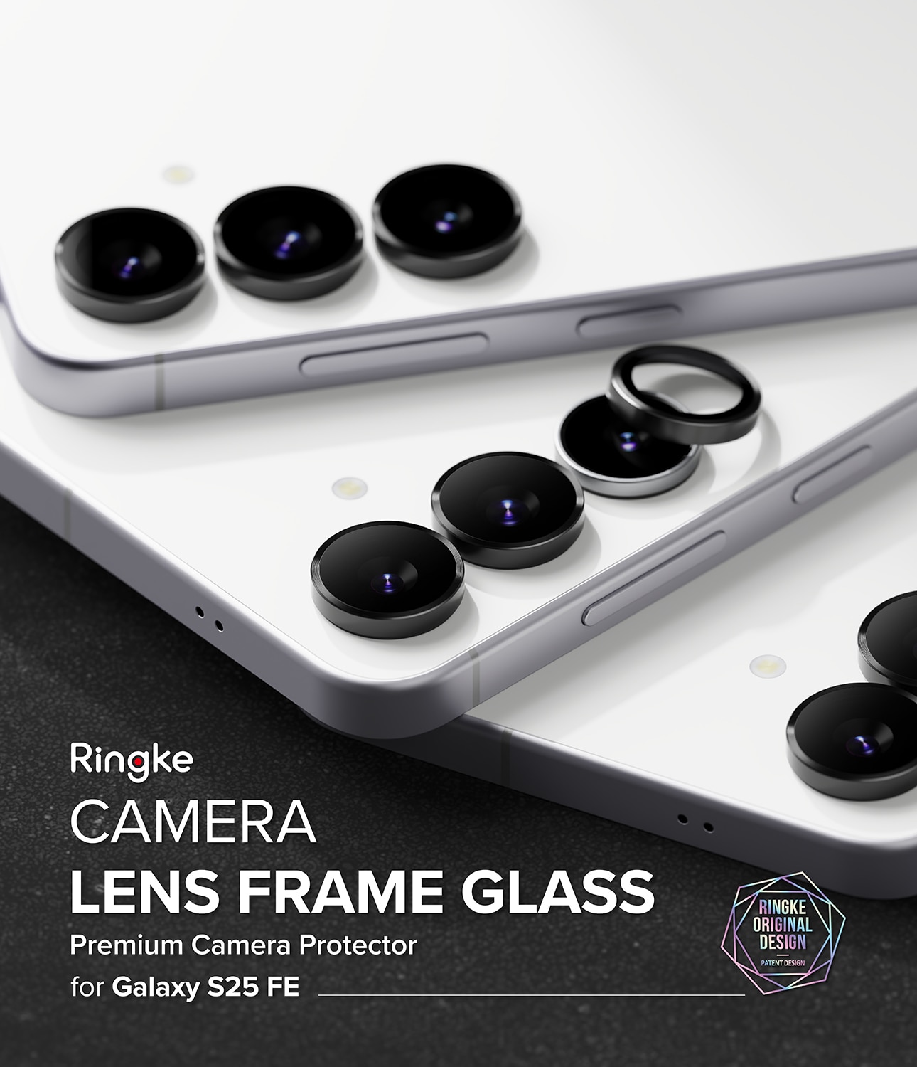 Camera Lens Frame Glass (2 piezas) Samsung Galaxy S25 FE Black
