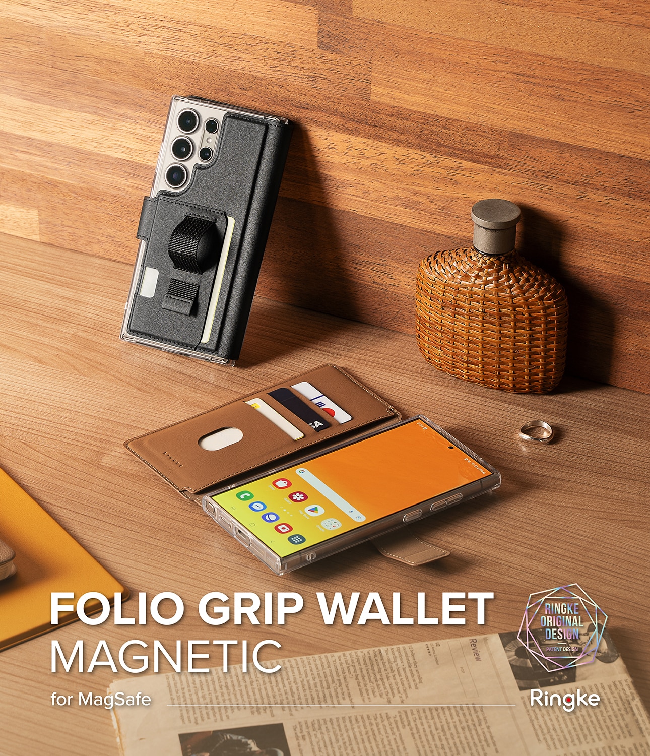 Folio Grip Wallet Magnetic Samsung Galaxy S25 Ultra Black
