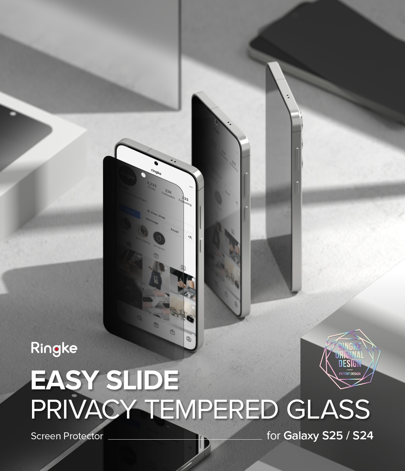 Easy Slide Privacy Glass (2 piezas) Samsung Galaxy S25
