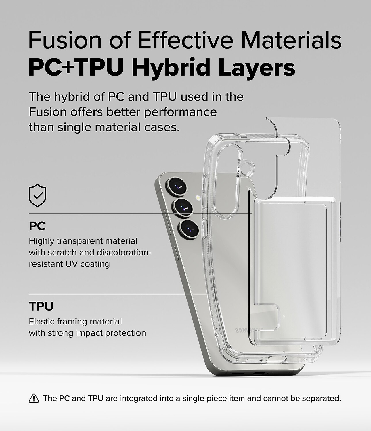 Funda Fusion Card Samsung Galaxy S25 transparente