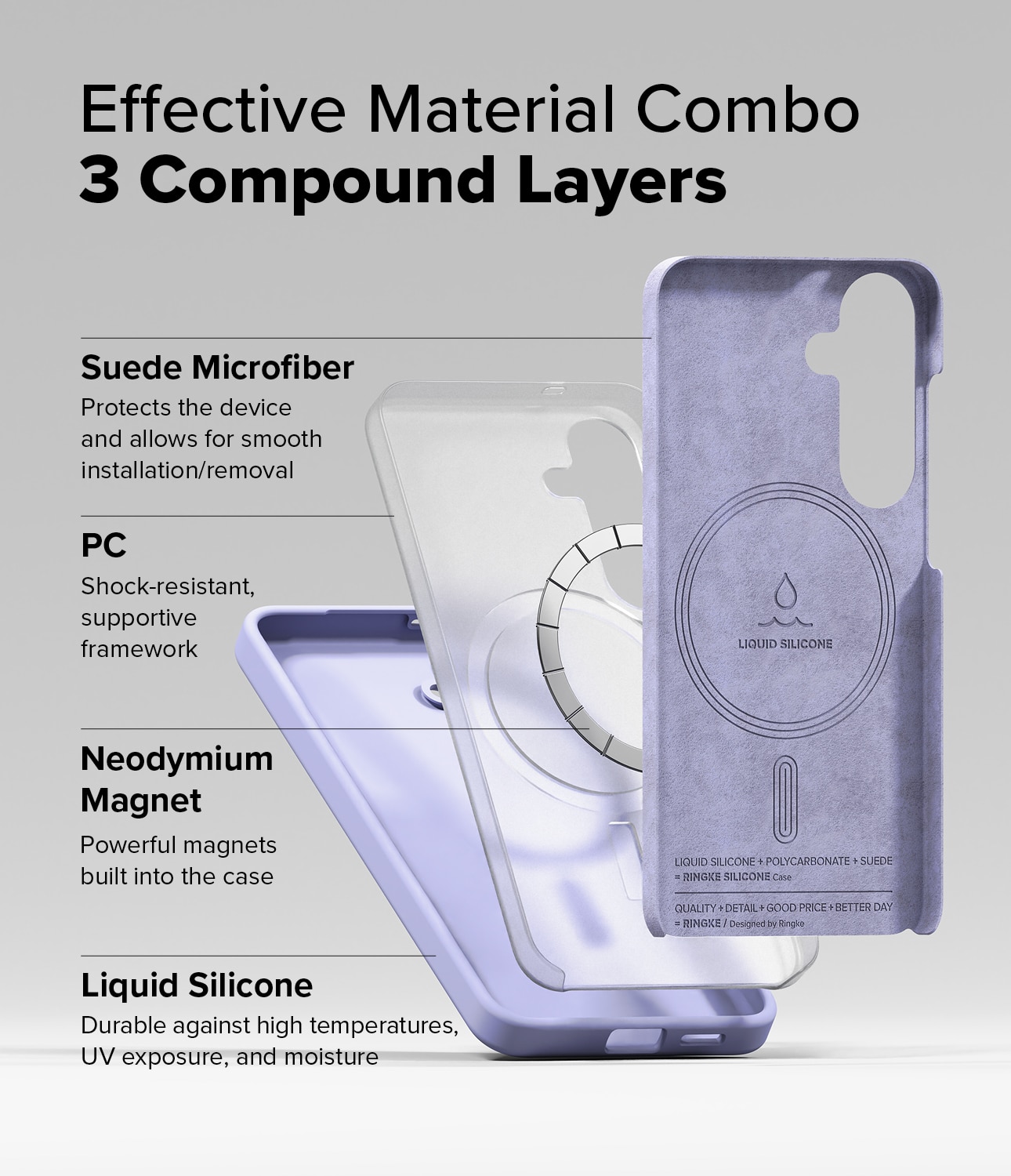 Silicone Magnetic Funda Samsung Galaxy S25 Lavender