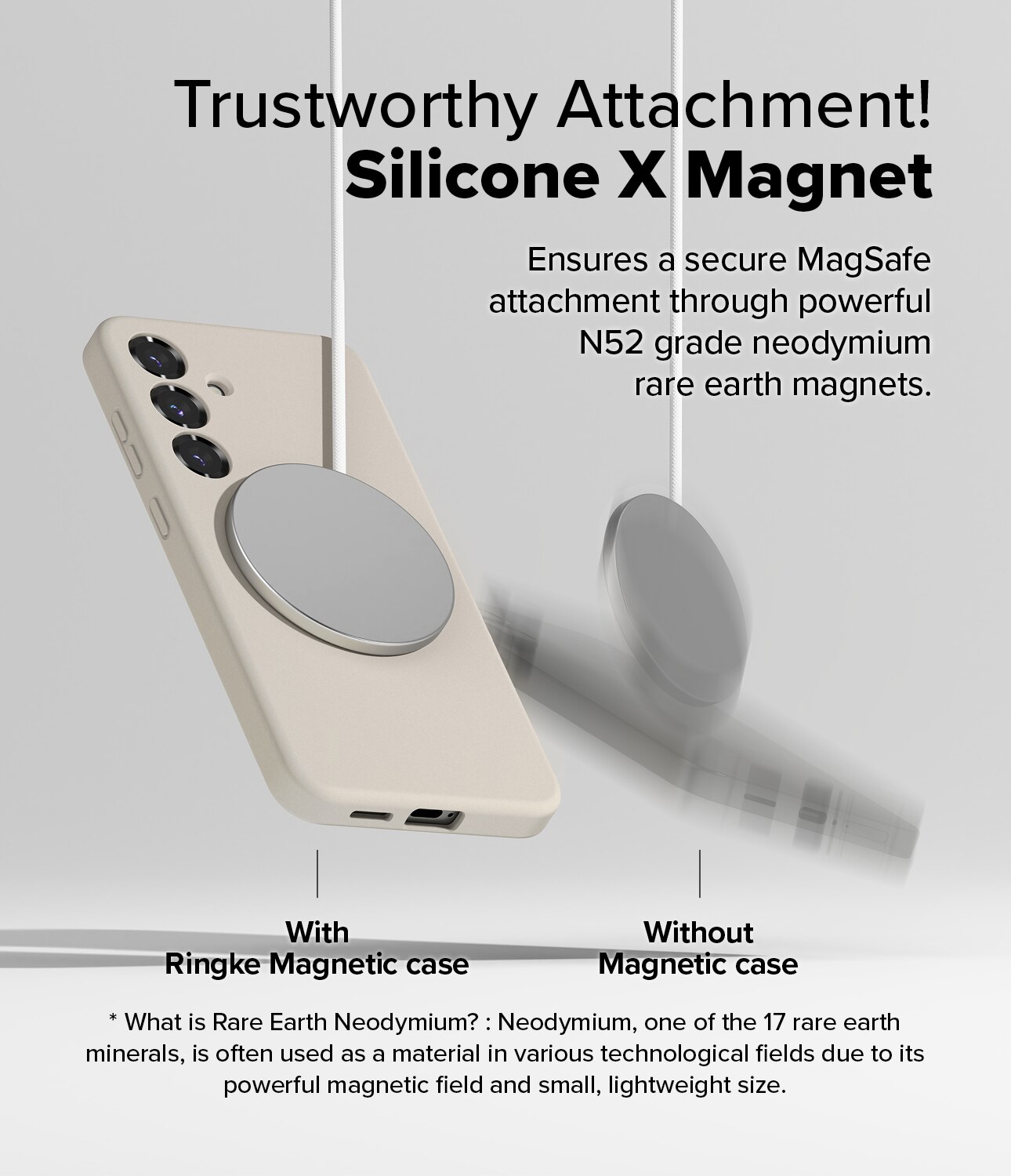 Silicone Magnetic Funda Samsung Galaxy S25 Stone