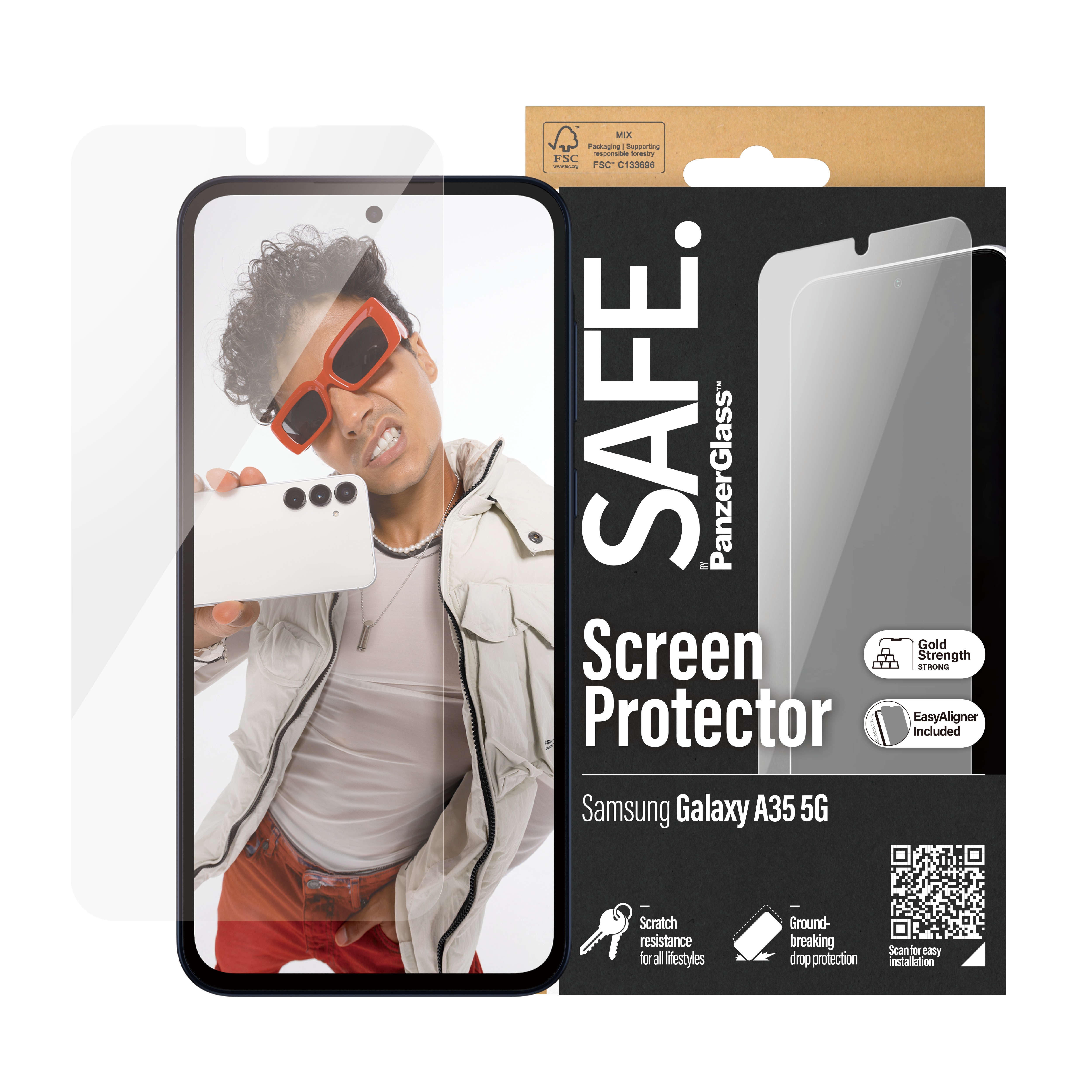 Samsung Galaxy A35 Screen Protector Ultra Wide Fit (with EasyAligner)