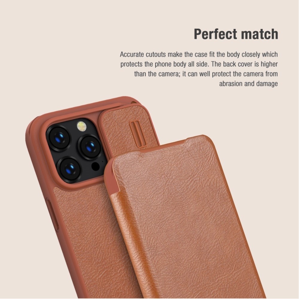 Funda Qin Pro CamShield iPhone 14 Pro Brown